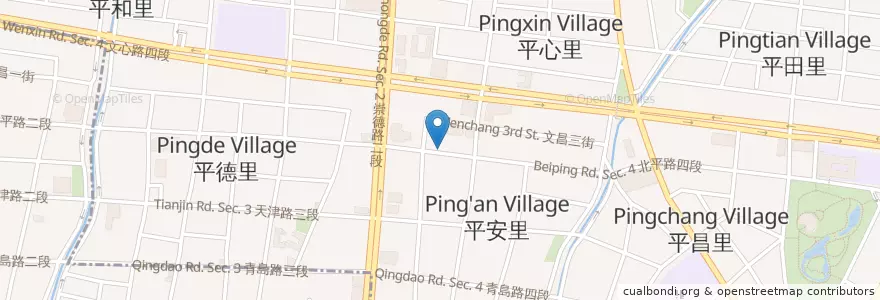 Mapa de ubicacion de 泰小葉泰式風味小食 en تايوان, تاي شانغ, 北屯區.