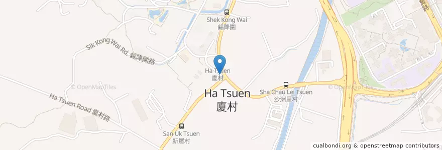 Mapa de ubicacion de 流動郵政局:廈村 Mobile Post Office: Ha Tsuen en Chine, Hong Kong, Guangdong, Nouveaux Territoires, 元朗區 Yuen Long District.