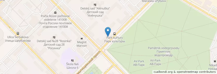 Mapa de ubicacion de Сбербанк en 러시아, Центральный Федеральный Округ, Московская Область, Городской Округ Мытищи.