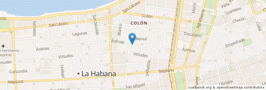 Mapa de ubicacion de Paladar Fenix en Cuba, La Habana, Centro Habana.