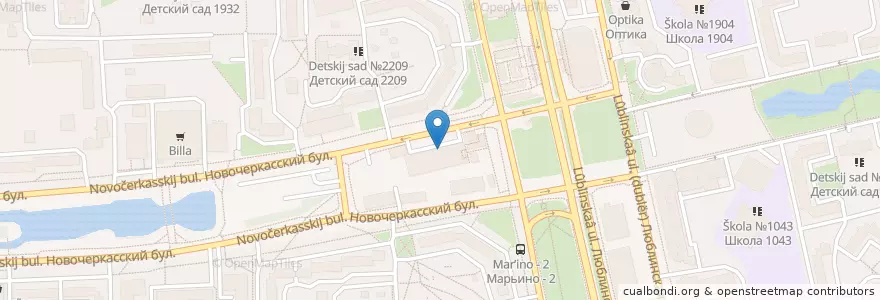 Mapa de ubicacion de ВекФарм en 러시아, Центральный Федеральный Округ, Москва, Юго-Восточный Административный Округ, Район Марьино.