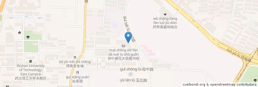 Mapa de ubicacion de Bank of China(CCNU) en Çin, Hubei, Vuhan, 洪山区, 珞南街道.