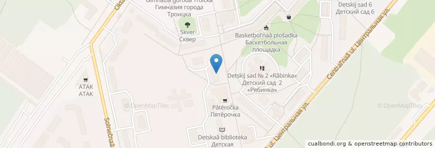 Mapa de ubicacion de Байтик en Russia, Central Federal District, Moscow, Troitsky Administrative Okrug, Городской Округ Троицк.