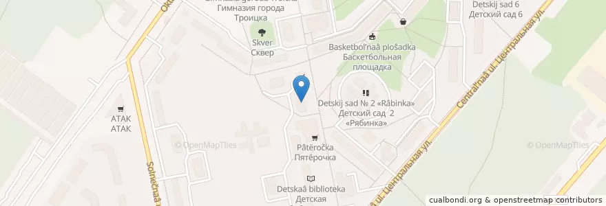 Mapa de ubicacion de Антикафе en Russia, Central Federal District, Moscow, Troitsky Administrative Okrug, Городской Округ Троицк.