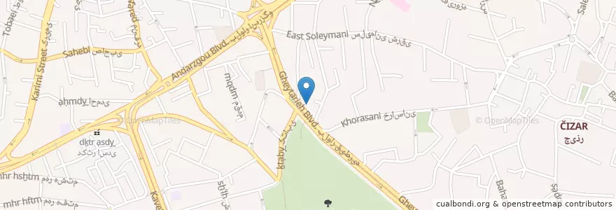 Mapa de ubicacion de Vision Restaurant en Iran, Tehran Province, Shemiranat County, Tehran, بخش رودبار قصران.