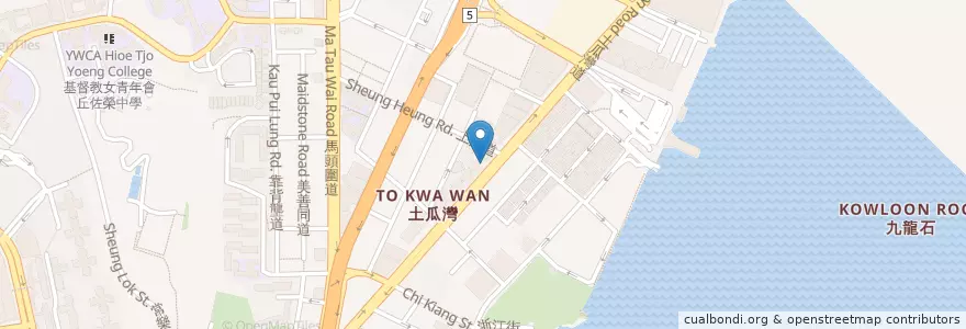 Mapa de ubicacion de 中國銀行(香港)土瓜灣分行 en الصين, غوانغدونغ, هونغ كونغ, كولون, الأقاليم الجديدة, 九龍城區 Kowloon City District.