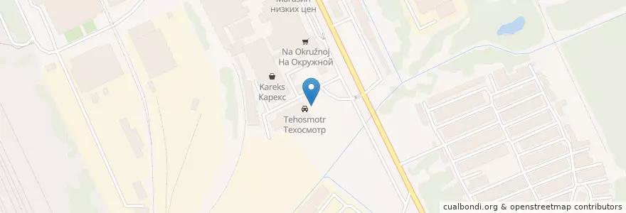 Mapa de ubicacion de Техосмотр en Russia, Northwestern Federal District, Arkhangelsk Oblast, Primorsky District, Городской Округ Архангельск.