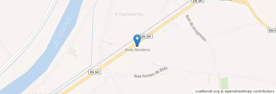 Mapa de ubicacion de Alves Bandeira en Portugal, Centro, Baixo Mondego, Coimbra, Montemor-O-Velho, Santo Varão.