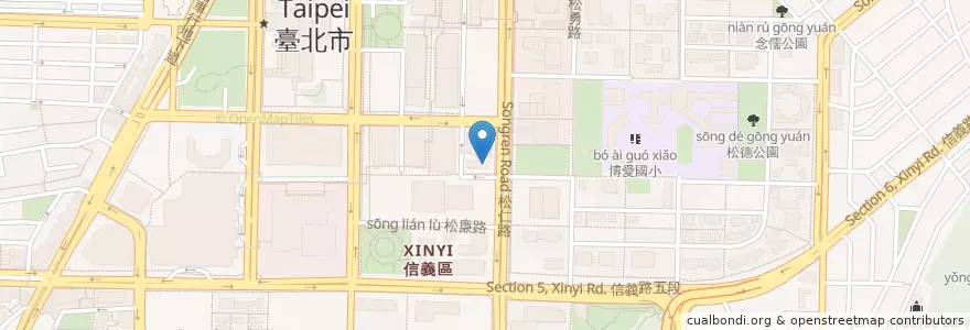 Mapa de ubicacion de CIGAR GALLERY雪茄館 en تايوان, تايبيه الجديدة, تايبيه, 信義區.