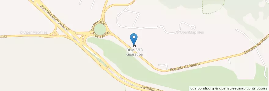 Mapa de ubicacion de DBM 3/13 Guaratiba en 브라질, 남동지방, 리우데자네이루, Região Metropolitana Do Rio De Janeiro, Região Geográfica Imediata Do Rio De Janeiro, Região Geográfica Intermediária Do Rio De Janeiro, 리우데자네이루.