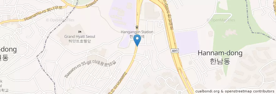 Mapa de ubicacion de Passion 5 en 대한민국, 서울, 용산구, 한남동.