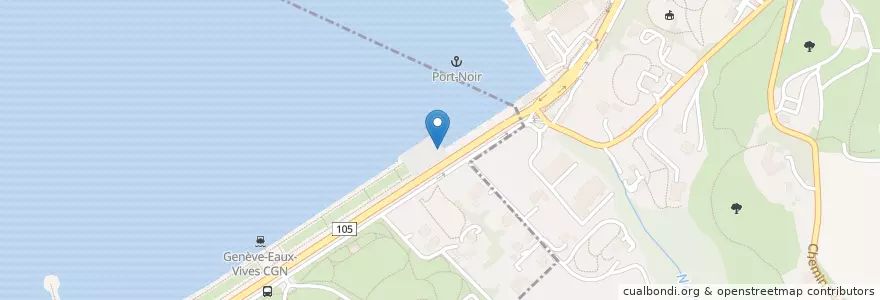 Mapa de ubicacion de Fontaine du Port Noir en Switzerland, Geneva, Geneva, Cologny, Geneva.