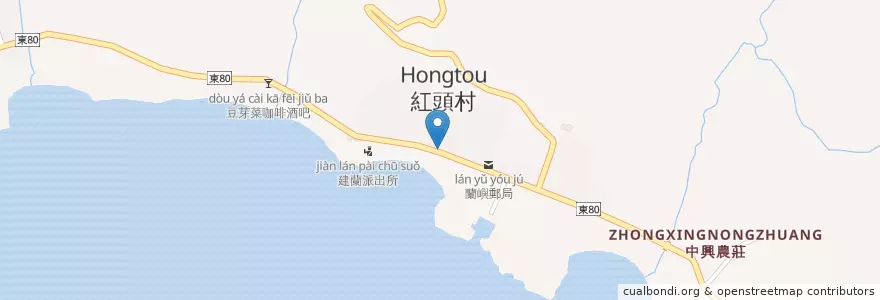 Mapa de ubicacion de 蝴蝶蘭餐廳 en Taiwan, Provincia Di Taiwan, Contea Di Taitung, 蘭嶼鄉 Ponso No Tao.