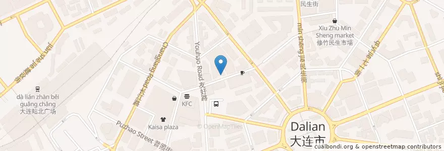 Mapa de ubicacion de McDonald's en الصين, لياونينغ, 中山区, مدينة داليان, 青泥洼桥街道.