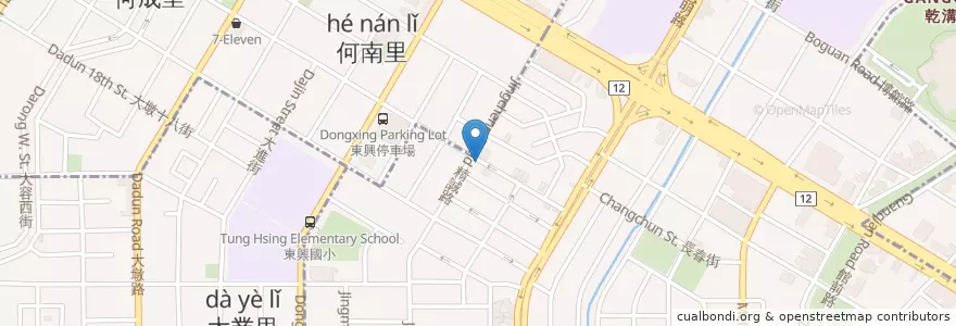 Mapa de ubicacion de 湄南河泰式料理 en 台湾, 台中市, 西区.