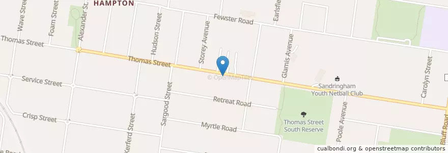 Mapa de ubicacion de Thomas Street Grocery en أستراليا, ولاية فيكتوريا, City Of Bayside.