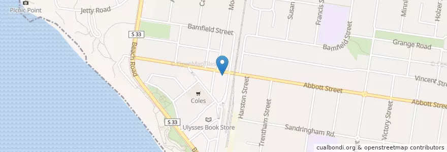 Mapa de ubicacion de Stevie en Avustralya, Victoria, City Of Bayside.