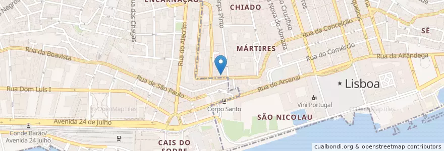 Mapa de ubicacion de Ao 26 Vegan Food Project en Portugal, Metropolregion Lissabon, Lissabon, Großraum Lissabon, Lissabon, Misericórdia.
