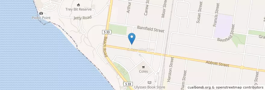Mapa de ubicacion de Sandringham Baptist Church en أستراليا, ولاية فيكتوريا, City Of Bayside.