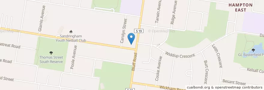 Mapa de ubicacion de Boutique Bubs en Avustralya, Victoria, City Of Bayside.