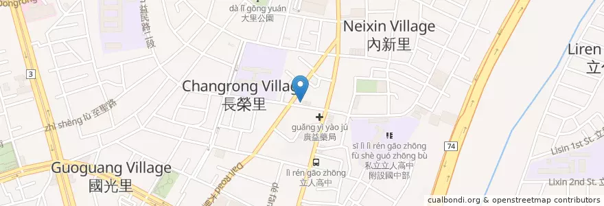 Mapa de ubicacion de 迪克天使豆花冰品-甜品創始店 en تايوان, تاي شانغ, 大里區.