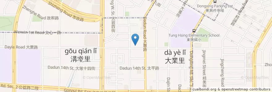 Mapa de ubicacion de 甘泉魚麵 en Taiwan, Taichung, Nantun District.