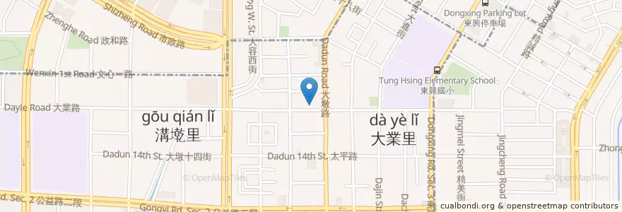 Mapa de ubicacion de 很越南宮廷料理 en Taiwan, Taichung, Nantun District.