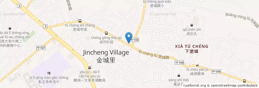 Mapa de ubicacion de 元大商業銀行 en 臺灣, 臺中市, 大里區.