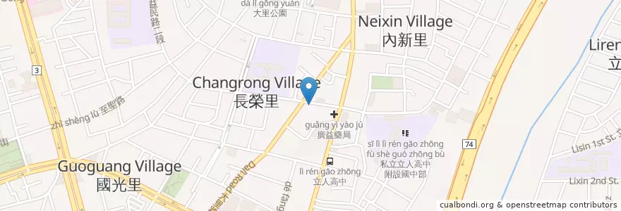 Mapa de ubicacion de 晨間廚房 en Taiwan, Taichung, Dali District.