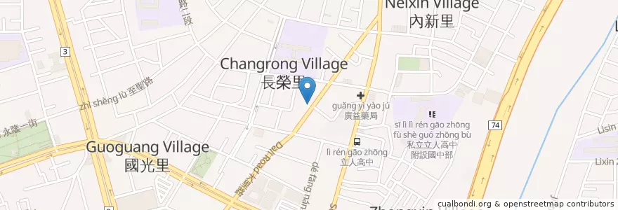Mapa de ubicacion de 越南小吃 en Тайвань, Тайчжун, 大里區.