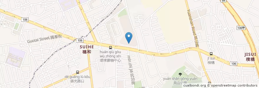 Mapa de ubicacion de 爭鮮迴轉壽司 en 타이완, 신베이 시, 중허 구, 반차오 구.