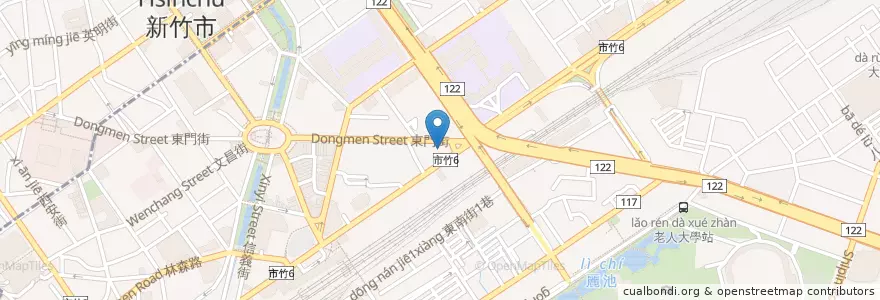 Mapa de ubicacion de 曼托瓦義式廚房 en 台湾, 台湾省, 新竹市, 東区.
