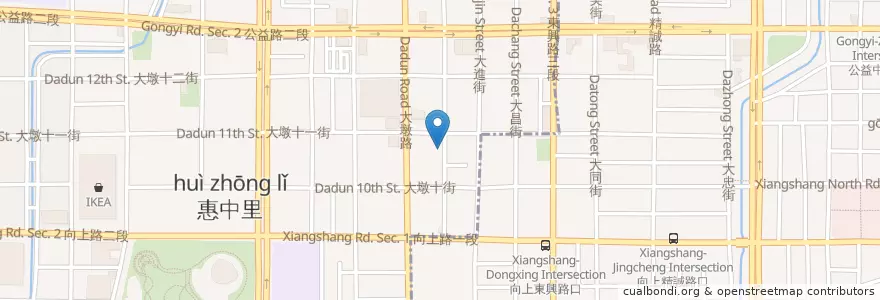 Mapa de ubicacion de 巧味爐歐法美食 en 타이완, 타이중 시, 난툰 구.