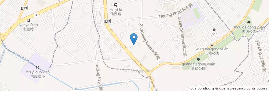 Mapa de ubicacion de 光頭呂蔥抓餅 en تايوان, تايبيه الجديدة, 土城區, 板橋區.