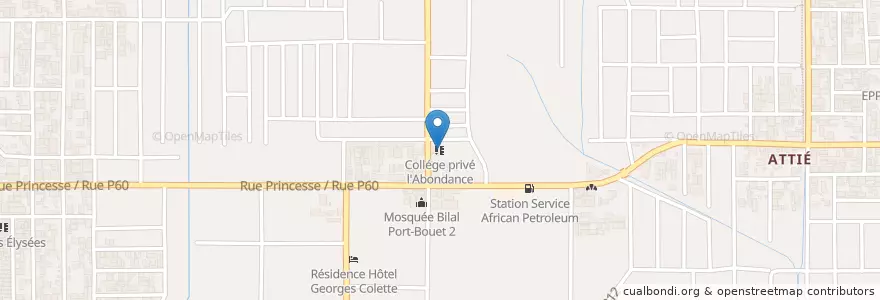 Mapa de ubicacion de Collége privé l'Abondance en 科特迪瓦, 阿比让, Yopougon.