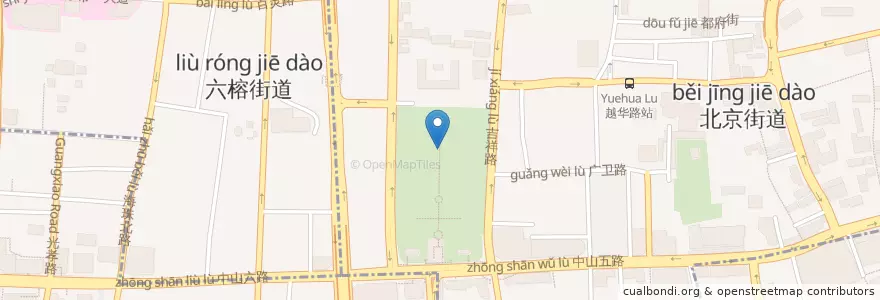 Mapa de ubicacion de 音乐亭 en China, Guangdong, Guangzhou City, Yuexiu District, 北京街道.