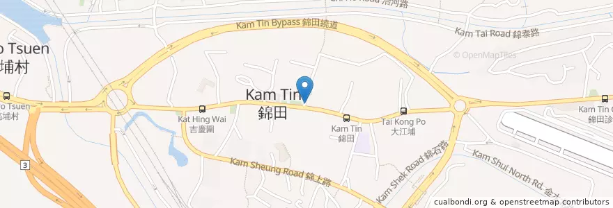 Mapa de ubicacion de 錦田警崗 Kam Tin Police Post en China, Hongkong, Guangdong, New Territories, 元朗區 Yuen Long District.