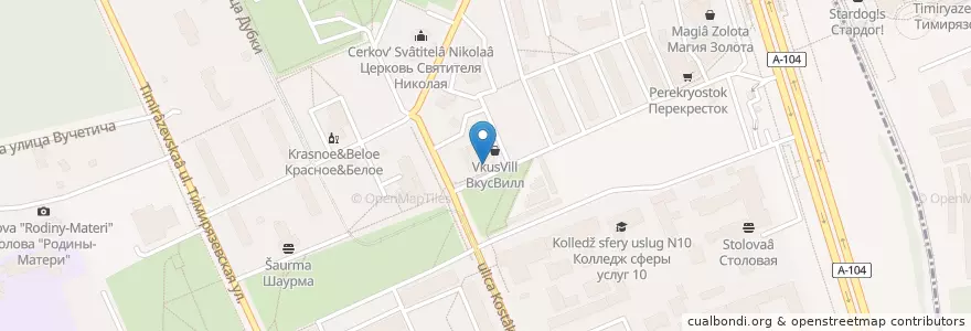 Mapa de ubicacion de Сбербанк en 러시아, Центральный Федеральный Округ, Москва, Северный Административный Округ, Тимирязевский Район.