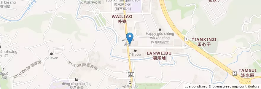 Mapa de ubicacion de 八方雲集 en تایوان, 新北市, 淡水區.