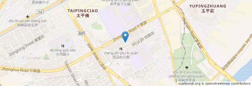Mapa de ubicacion de 九山宮 en Тайвань, Новый Тайбэй, 樹林區.