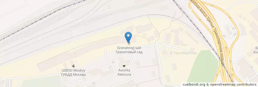 Mapa de ubicacion de Гранатовый сад en Russia, Central Federal District, Moscow, Western Administrative Okrug, Dorogomilovo District, Ramenki District.