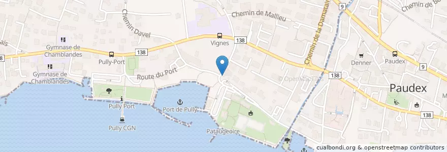 Mapa de ubicacion de Chez Pitch en 瑞士, Vaud, District De Lavaux-Oron, Pully.
