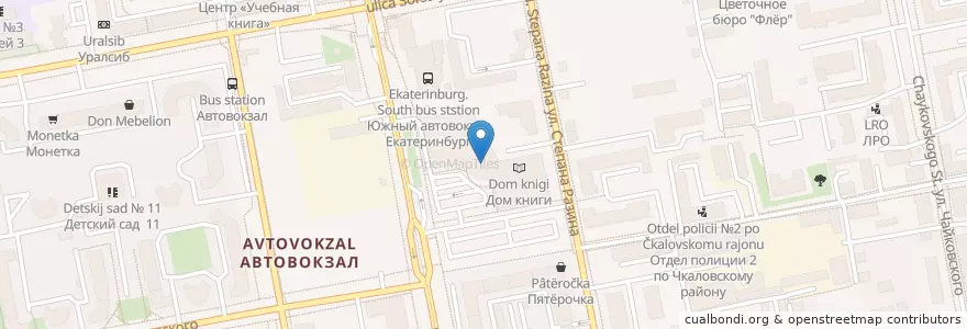 Mapa de ubicacion de SubWay en Россия, Уральский Федеральный Округ, Свердловская Область, Городской Округ Екатеринбург.
