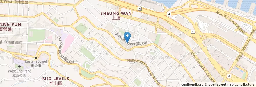 Mapa de ubicacion de Kuma Ramen en Chine, Guangdong, Hong Kong, Île De Hong Kong, Nouveaux Territoires, 中西區 Central And Western District.