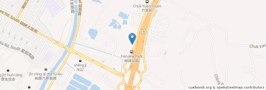 Mapa de ubicacion de 流動郵政局: 新圍 Mobile Post Office: San Wai en 중국, 홍콩, 광둥성, 신제, 元朗區 Yuen Long District.