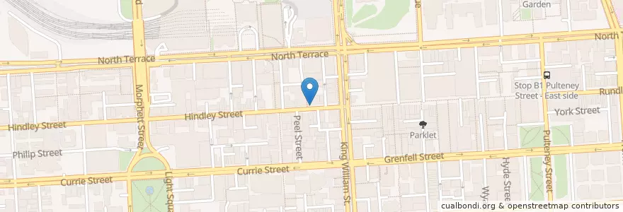 Mapa de ubicacion de Hindley Street Police Station en オーストラリア, 南オーストラリア, Adelaide, Adelaide City Council.