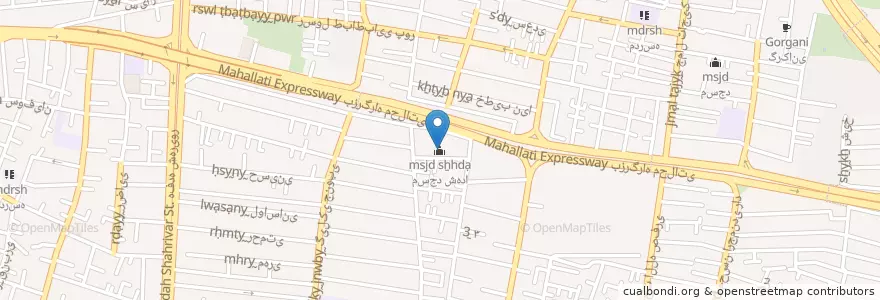 Mapa de ubicacion de مسجد شهدا en Iran, Teheran, شهرستان تهران, Teheran, بخش مرکزی شهرستان تهران.