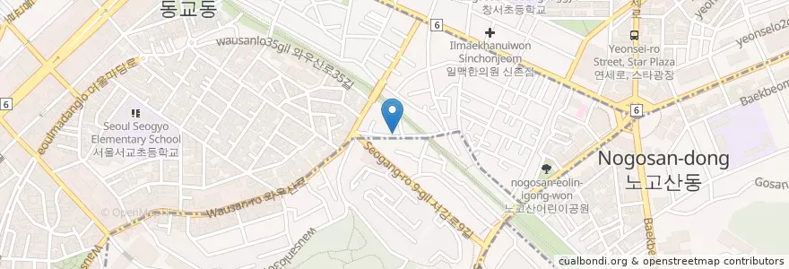 Mapa de ubicacion de Table A Cat Café en 大韓民国, ソウル, 麻浦区, 西橋洞.