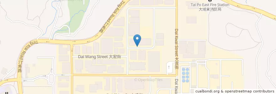Mapa de ubicacion de 流動郵政局: 大埔工業邨 Mobile Post Office : Tai Po Industrial Estate en China, Hong Kong, Cantão, Novos Territórios, 大埔區 Tai Po District.