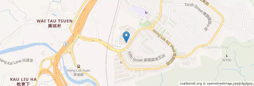 Mapa de ubicacion de 流動郵政局: 康樂園 en 中国, 香港, 广东省, 新界, 大埔區.